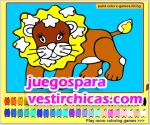 Juegos vestir colorear leon