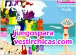 Juegos vestir celeste en la playa