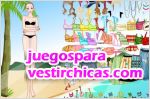 Juegos vestir dama en la playa