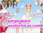 Juegos vestir chica arco iris