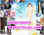 Juegos vestir vestir chica girasoles