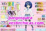 Juegos vestir vestir a una pequeña niña anime